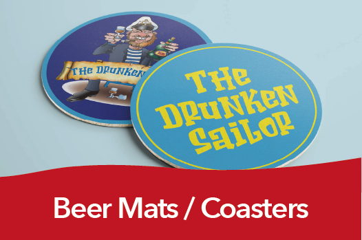 Custom printed beer mats for bars and restaurants in Costa del Sol Spain