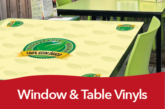 Custom table vinyl designs for bars and restaurants in Costa del Sol Spain